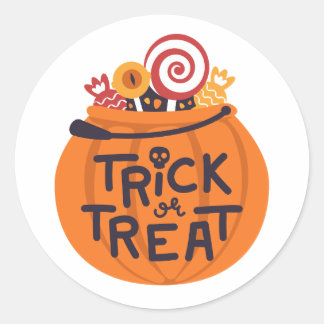 Trick or treat pompoen stickers