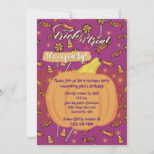 Trick or treat pompoen uitnodigen kaart (Voorkant)