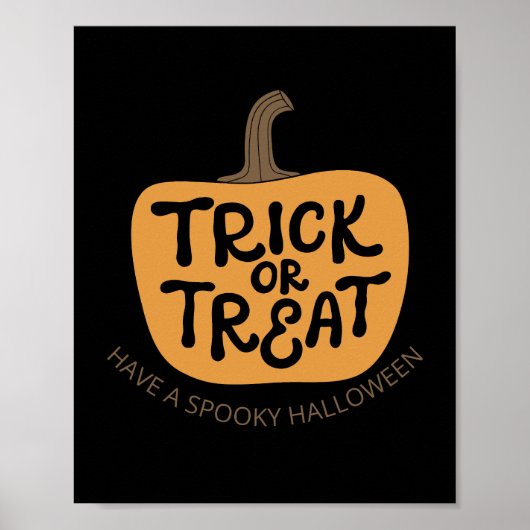 Trick or treat Pompoen Wall Art Poster (Voorkant)