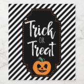 Trick or treat pompoen wijn halloween wijnfles etiket (Enkel label)