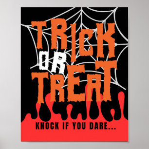Trick or treat Poster, Halloween Deur Decor Teken Poster