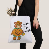 Trick or treat Pumpkin-Beren Tote Bag (Dichtbij)