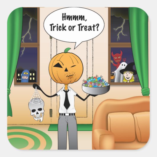 Trick or treat Pumpkin Dad Vierkante Sticker (Voorkant)