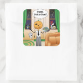 Trick or treat Pumpkin Dad Vierkante Sticker (Tas)