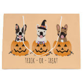 Trick or treat Pumpkin, Franse Bulldogs Groot Cadeauzakje (Voorkant)