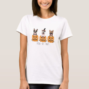 Trick or treat Pumpkin, Franse Bulldogs T-shirt