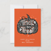 Trick or treat Pumpkin Halloween Classroom Kaart (Voorkant)