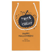 Trick or treat Pumpkin Halloween Gift Bag Klein Cadeauzakje (Achterkant)
