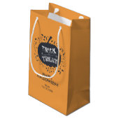 Trick or treat Pumpkin Halloween Gift Bag Klein Cadeauzakje (Achterkant Gekanteld)