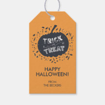 Trick or treat Pumpkin Halloween Gift Label