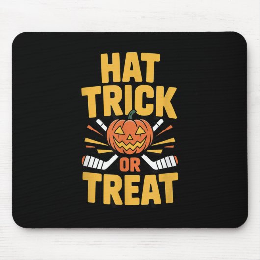 Trick Or Treat Pumpkin Halloween Ice Hockey  Muismat (Voorkant)