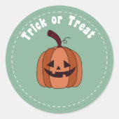 Trick or treat Pumpkin Halloween Round Sticker (Voorkant)