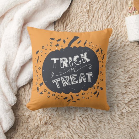 Trick or treat Pumpkin Halloween Sierkussen (Deken)
