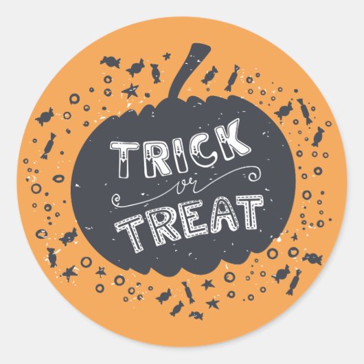 Trick or treat Pumpkin Halloween Sticker (Voorkant)