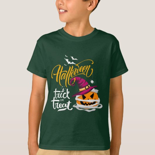 Trick or treat Pumpkin Halloween T-shirt (Voorkant)