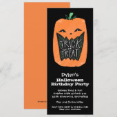 Trick or treat Pumpkin Halloween Uitnodigingen (Voorkant / Achterkant)