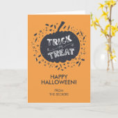 Trick or treat Pumpkin Halloween Wenskaart Kaart (Gele Bloem)