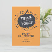 Trick or treat Pumpkin Happy Halloween Kaart (Staand voorkant)