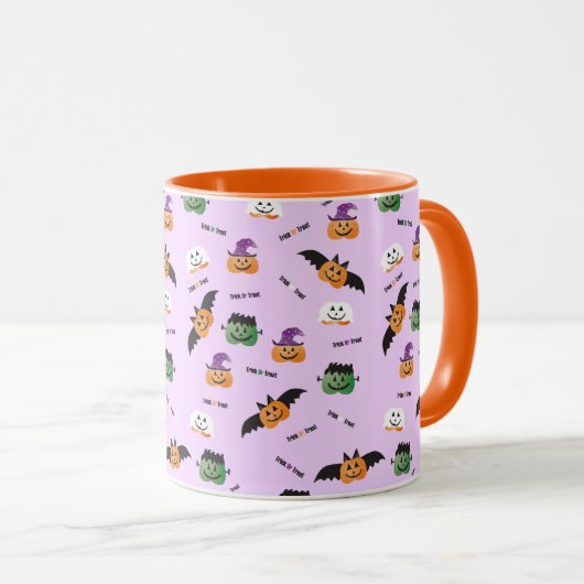 Trick or treat Pumpkin Jack O Lantern Paars Mok (Voorkant rechts)