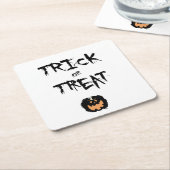 Trick or treat pumpkin kartonnen onderzetters (Schuin)