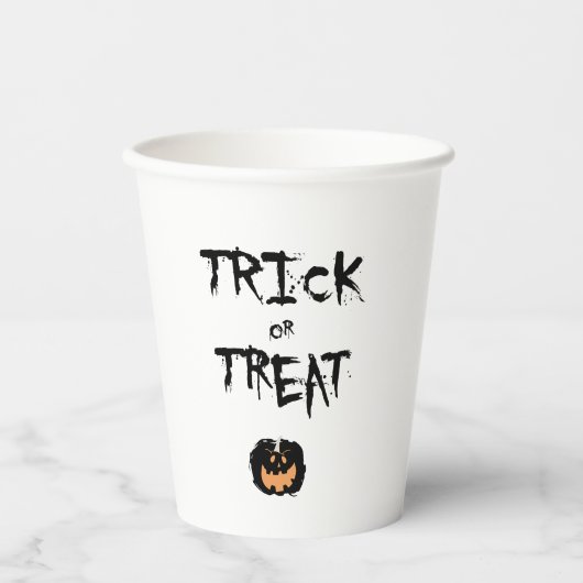 Trick or treat pumpkin papieren bekers (Voorkant)