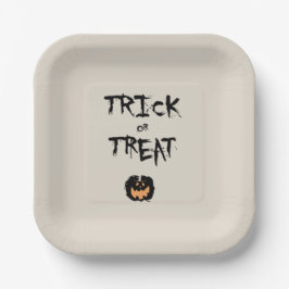 Trick or treat pumpkin papieren bordje