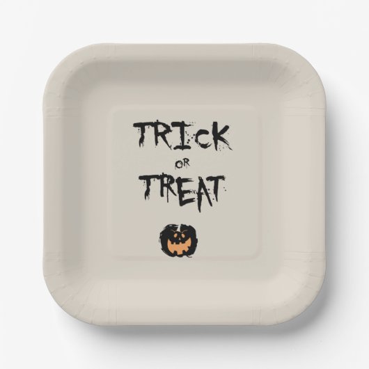 Trick or treat pumpkin papieren bordje (Voorkant)