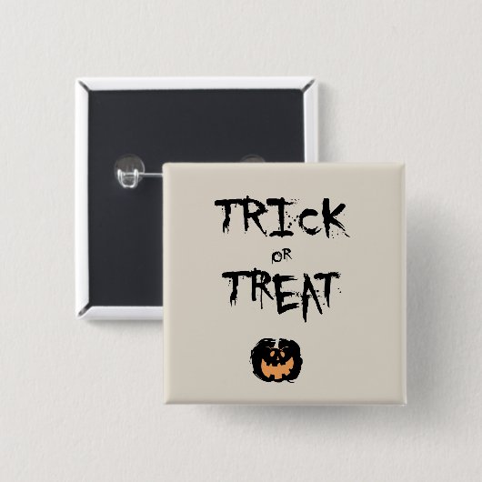 Trick or treat pumpkin vierkante button 5,1 cm (Voorkant /achterkant)