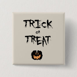 Trick or treat pumpkin vierkante button 5,1 cm