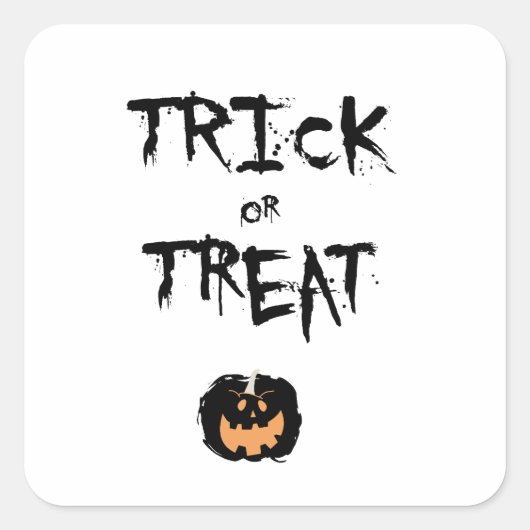 Trick or treat pumpkin vierkante sticker (Voorkant)