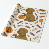 Trick-or-Treat Pup Halloween Cadeaupapier (Uitgerold)