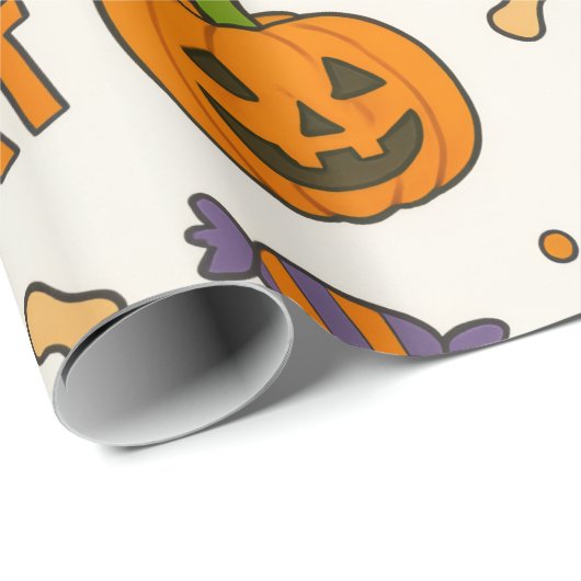 Trick-or-Treat Pup Halloween Cadeaupapier (Rol Hoek)