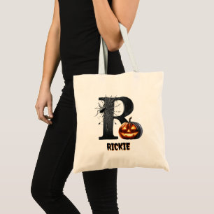 Trick or Treat R Initiële Halloween Snoepzak Tote Bag