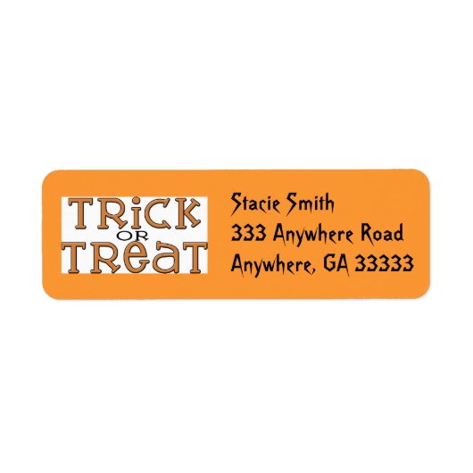 Trick or treat retouradreslabels etiket (Voorkant)