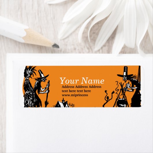 Trick or treat retourneert adresstickers etiket (Insitu)