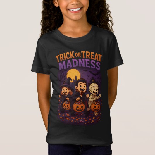 Trick or treat Retro Halloween Kleding Mannelijk v T-shirt (Voorkant)