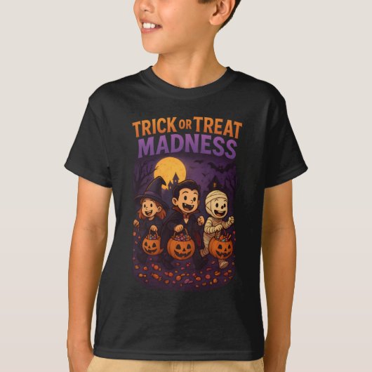 Trick or treat Retro Halloween Kleding Mannelijk v T-shirt (Voorkant)