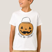 Trick or treat Retro Pompoenemmer Halloween T-shirt (Voorkant)