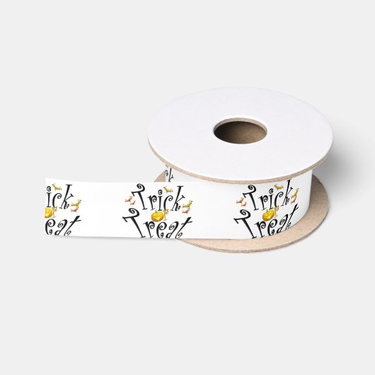 trick or treat Ribbon Satijnen Lint (Spoel)