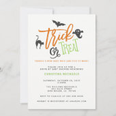 Trick or treat rijden door baby shower uitnodiging (Voorkant)