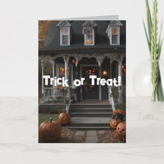 Trick or Treat Rijm Halloween Kaart (Voorkant)