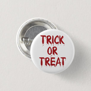 Trick or treat rode bloedtypografie Halloween Ronde Button 3,2 Cm