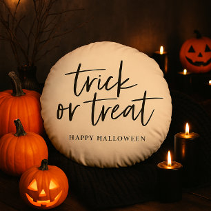 Trick or treat rond kussen   Fijne Halloween