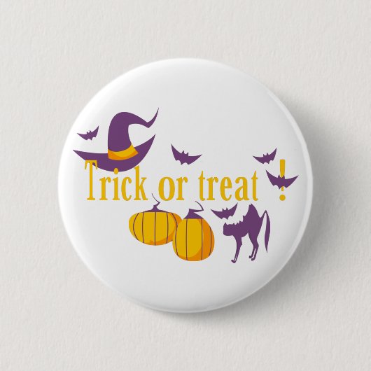 trick or treat ronde button 5,7 cm (Voorkant)