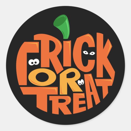 Trick or treat ronde sticker (Voorkant)