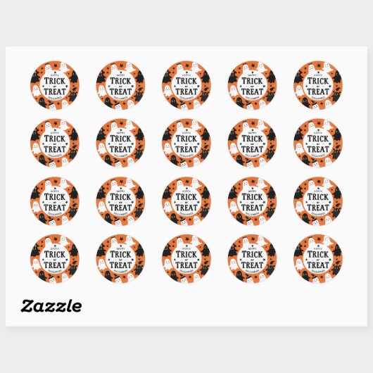 Trick or treat ronde sticker (Vel)