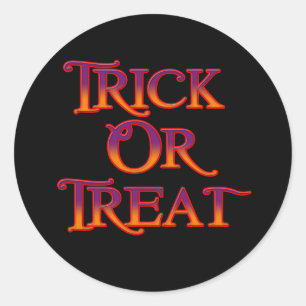 Trick or treat ronde sticker