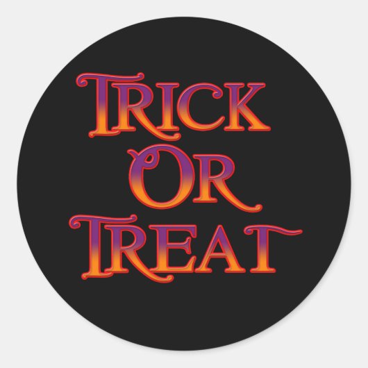 Trick or treat ronde sticker (Voorkant)