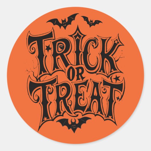 Trick or treat ronde sticker (Voorkant)