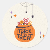 Trick or treat ronde sticker (Voorkant)